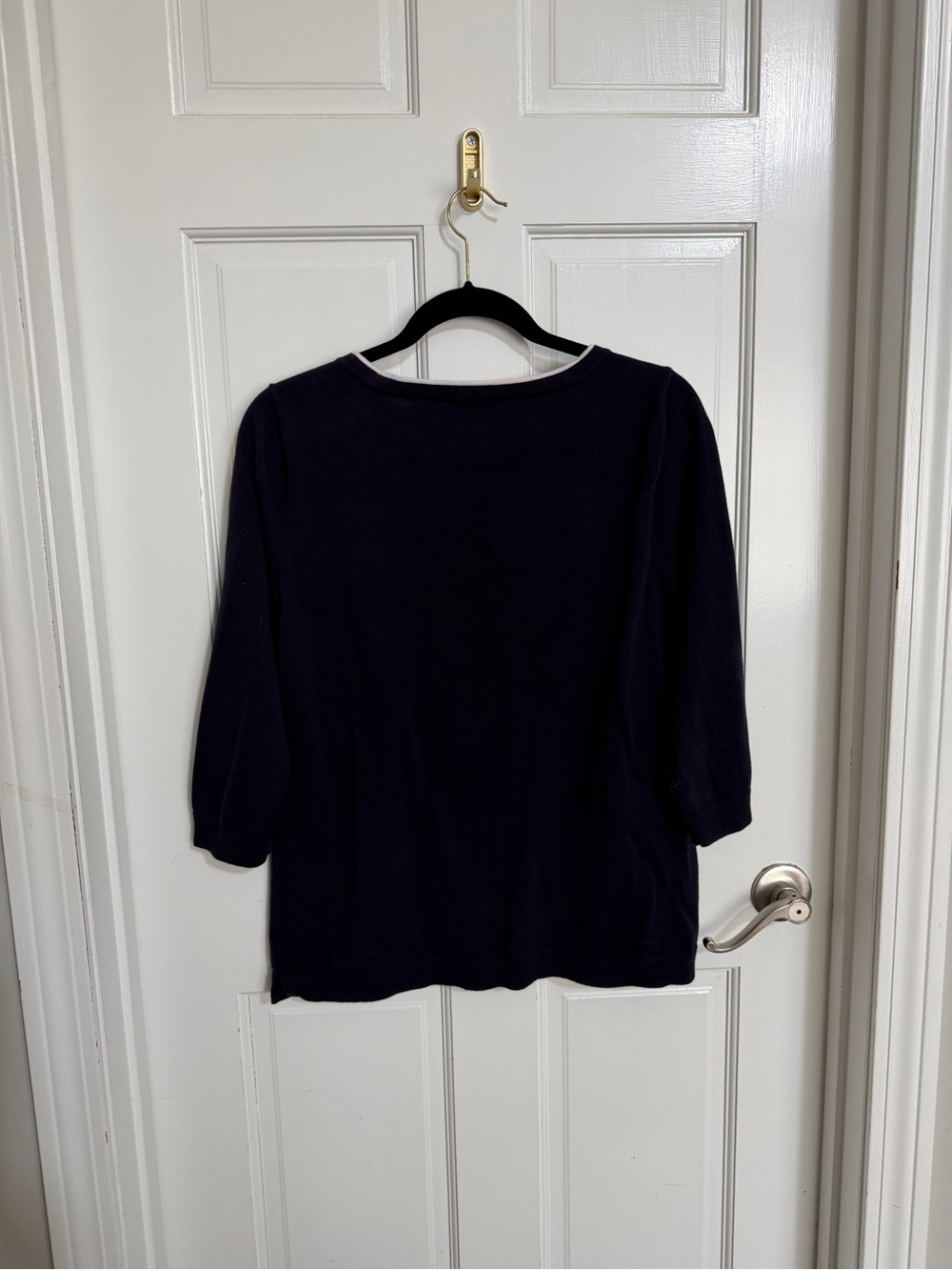 Talbots Lobster Intarsia Navy Blue Pullover Sweater Size Large - Picture 3 of 5